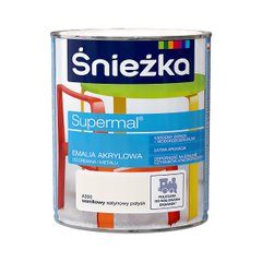 Эмаль акриловая Sniezka Supermal A400 белый шелковистый глянец 0,8 л