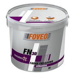 Краска фасадная силиконовая FOVEO TECH FN 30 база C прозрачная под тонировку 0,9 л