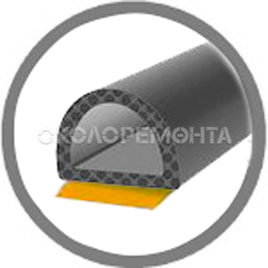 Уплотнитель самоклеющийся Stomil Sanok профиль D 10х12 мм черный