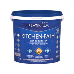 Фарба латексна вологостійка Sniezka PLATINIUM KITCHEN-BATH біла 5 л