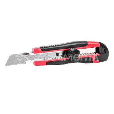 Режущий инструмент Нож с металлической направляющей под лезвие 18 мм с обрезиненной рукояткой INTERTOOL HT-0503