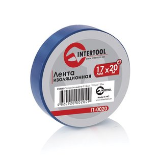 Крепежный инструмент Лента изоляционная 0,15 мм x 17 мм x 20 м синяя INTERTOOL IT-0020