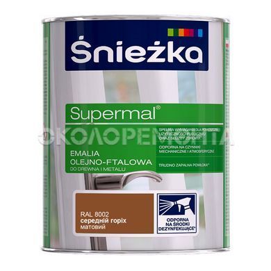 Эмаль масляно-фталевая Sniezka Supermal шоколадный глянец ( RAL 8017 ) 0,8 л