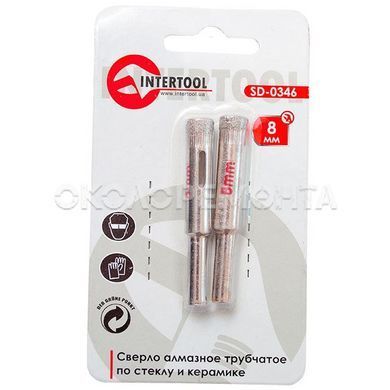 Сверла Сверло алмазное трубчатое по стеклу и керамике 8 мм INTERTOOL SD-0346
