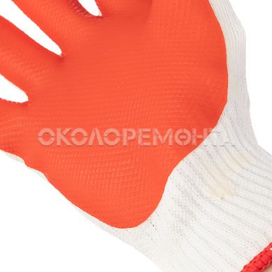 Перчатки Перчатки рабочие стекольщика (каменщика) красные трикотажные с латексным покрытием INTERTOOL SP-0004