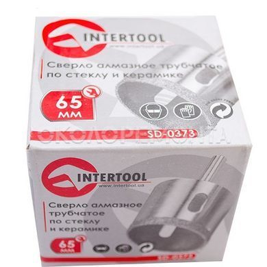 Сверла Сверло алмазное трубчатое по стеклу и керамике 65 мм INTERTOOL SD-0373