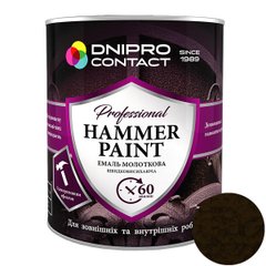 Эмаль молотковая антикоррозионная Dnipro-Contact Hammer Paint шоколадная 2 л