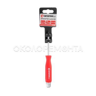 Отвертки и отверточные насадки Отвертка ударная PH1*75 мм, Cr-V INTERTOOL HT-0486