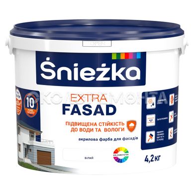 Фарба фасадна акрилова Sniezka Extra Fasad біла 1,4 кг