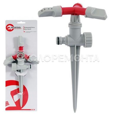 Инструмент для полива Дождеватель круговой с вращающейся головкой на костыле. PP, ABS INTERTOOL GE-0054