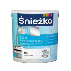Краска латексная Sniezka Kuchnia-Lazienka для кухни и ванной комнаты снежно-белая 2,5 л