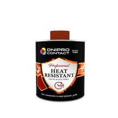 Краска силиконовая жаростойкая DNIPRO-CONTACT черная 0,2 кг