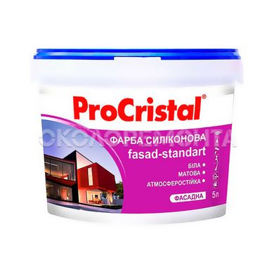 Краска фасадная силиконовая ProCristal Fasad-Standart ИР-133 Sl белая 5 л