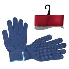 Перчатки Перчатка трикотажная синтетическая 9" с покрытием PVC точкой на ладони (синяя) INTERTOOL SP-0104