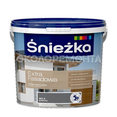 Фарба фасадна акрилова Sniezka Extra Fasadowa 307C графітовий 10 л