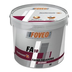 Краска фасадная акриловая FOVEO TECH FA10 База A белая 9 л