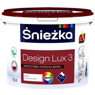 Фарба латексна для інтер'єрів Sniezka Design Lux 3 біла 10л