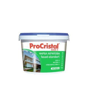 Краска фасадная акриловая ProCristal Фасад ИР-131 прозрачная База С под тонировку 9 л