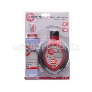 Измерительный инструмент Шнур отбивочный 30 м с корректором INTERTOOL MT-2506