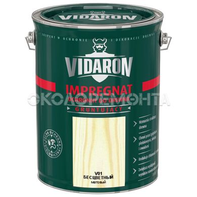 Пропитка-грунт для древесины с биозащитой Импрегнат Vidaron V01 бесцветный 9 л