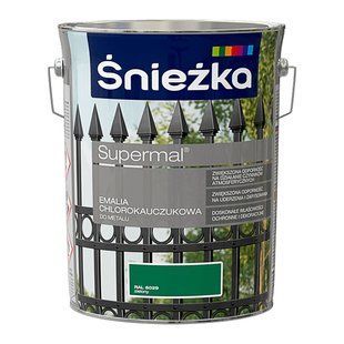 Емаль хлоркаучукова для металу ŚNIEŻKA Supermal чорна( RAL 9005 ) 5 л