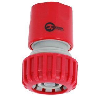 Инструмент для полива Коннектор 1/2" с аквастопом для шланга 3/4" INTERTOOL GE-1020