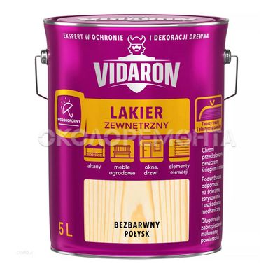 Лак зовнішній для деревини Vidaron безбарвний глянець 0,75 л