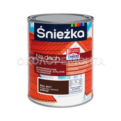 Краска для оцинкованных, алюминиевых и стальных поверхностей Sniezka Na Dach RAL8017 темно-коричневый 0,75 л