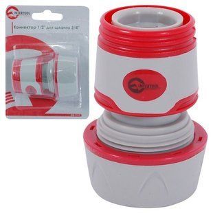 Инструмент для полива Коннектор 1/2" для шланга 3/4" INTERTOOL GE-1117