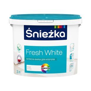 Краска латексная для интерьеров Sniezka Fresh White белая 10 л