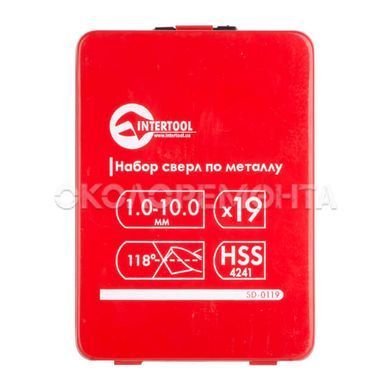Сверла Набор сверл по металлу HSS 19 шт (1.0-10.0) INTERTOOL SD-0119