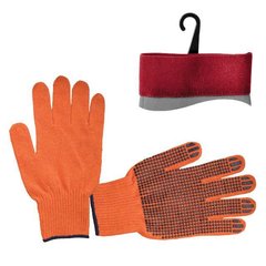 Перчатки Перчатка х/б трикотаж с точечным покрытием PVC на ладони (оранжевая) INTERTOOL SP-0131