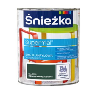 Эмаль акриловая Sniezka Supermal А307 красный полуглянец 0,8 л