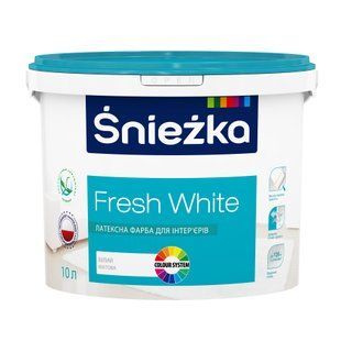 Краска латексная для интерьеров Sniezka Fresh White белая 10 л