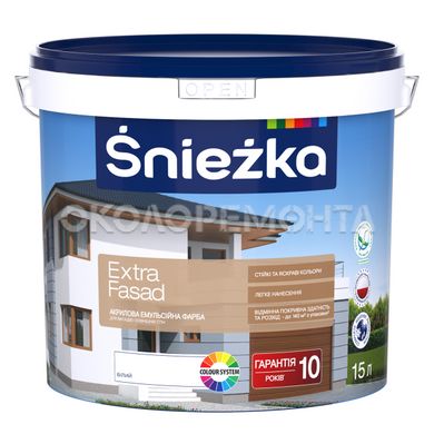 Краска фасадная акриловая Sniezka Extra Fasad белая 15 л