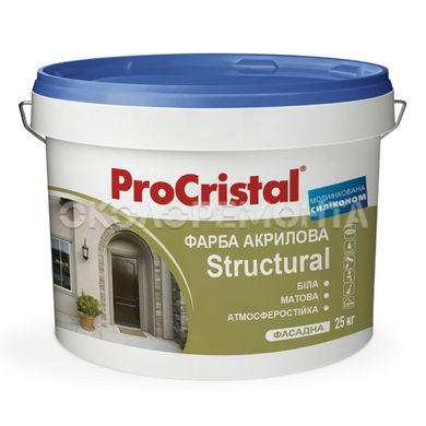 Фарба структурна ProCristal ІР-138 модифікована силіконом біла 4,5 кг