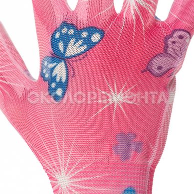 Перчатки Перчатки садовые с полиуретановым покрытием 8" розовые INTERTOOL SP-0162