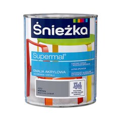 Эмаль акриловая Sniezka Supermal А351 платиновый сатиновый глянец 0,8 л