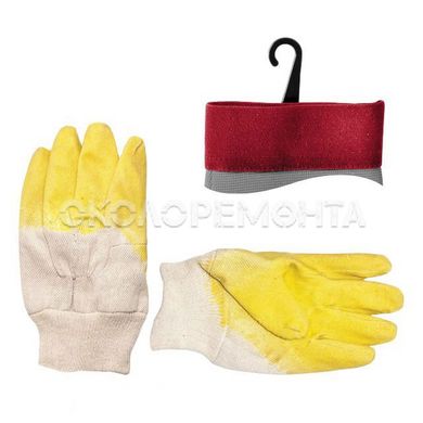Перчатки Перчатка стекольщика тканевая покрытая рифленым латексом на ладони (желтая) INTERTOOL SP-0002