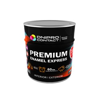 Эмаль быстровысыхающая Dnipro Contact Premium Express белая ( RAL 9003 ) 0,6 кг