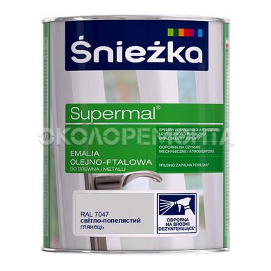 Емаль олійно-фталева Sniezka Supermal шоколадний глянець ( RAL 8017 ) 0,8 л