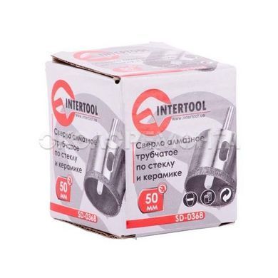 Сверла Сверло алмазное трубчатое по стеклу и керамике 50 мм INTERTOOL SD-0368
