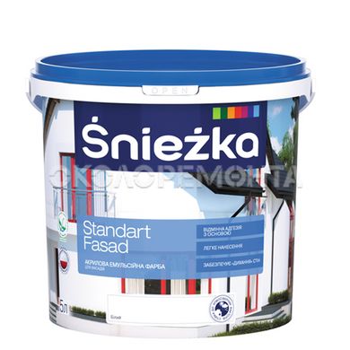 Краска фасадная акриловая Sniezka Standart Fasad белая 5 л
