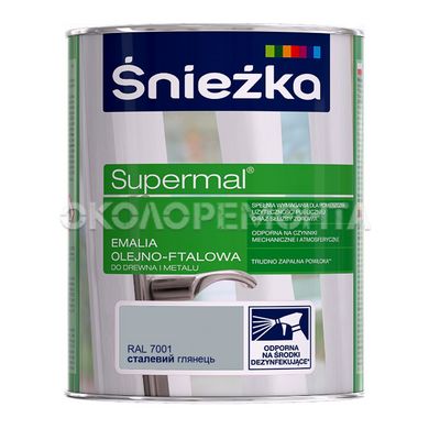 Эмаль масляно-фталевая Sniezka Supermal белый глянец ( RAL 9003 ) 5 л