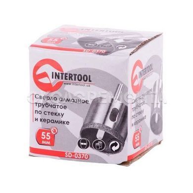 Сверла Сверло алмазное трубчатое по стеклу и керамике 55 мм INTERTOOL SD-0370