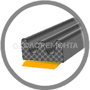 Уплотнитель самоклеющийся Stomil Sanok профиль Е 4х9 мм черный