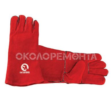 Перчатки Перчатка замшевая 14" (красная) INTERTOOL SP-0156