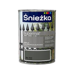 Эмаль хлоркаучуковая для металла ŚNIEŻKA Supermal черная ( RAL 9005 ) 5 л