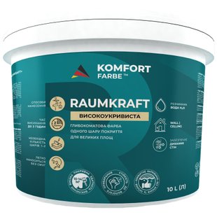 Высокоукрывистая глубокоматовая краска RAUMKRAFT белая 12,6 кг